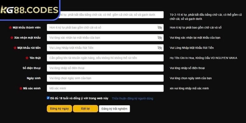 Đăng Ký KG88 3 Chi tiết các bước tạo tài khoản bet tại nhà cái
