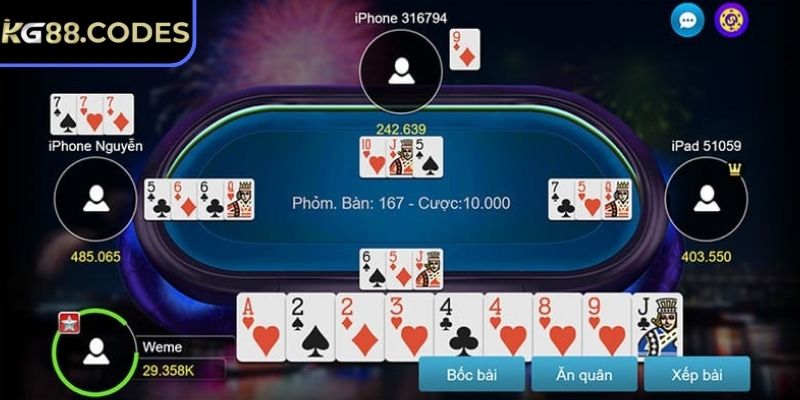 Phỏm KG88 - Game Kinh Điển Với Sức Hút Vượt Thời Gian 3 Thưởng với trường hợp có phỏm nhiều hơn đối thủ